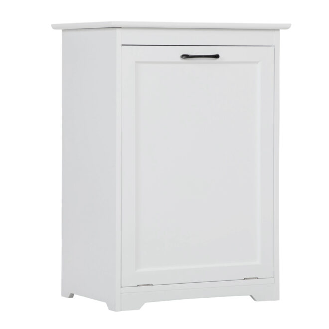 Trash Can Cabinet with Adjustable Tilted Angles;  Kitchen Garbage Bin Holder for Kitchen;  Living Room and Balcony;  White - Image 3