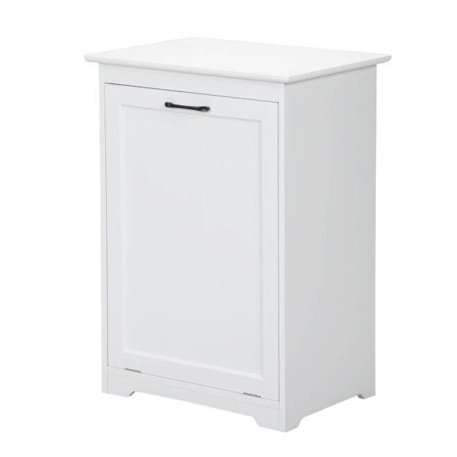 Trash Can Cabinet with Adjustable Tilted Angles;  Kitchen Garbage Bin Holder for Kitchen;  Living Room and Balcony;  White - Image 4