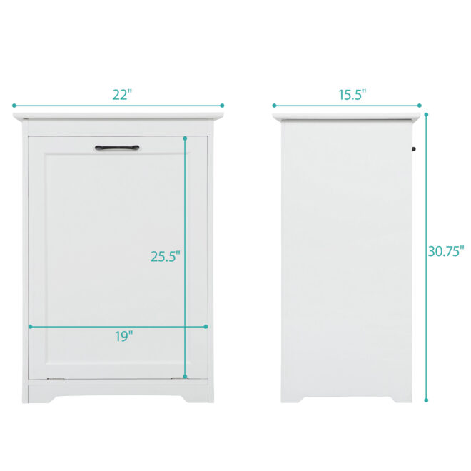 Trash Can Cabinet with Adjustable Tilted Angles;  Kitchen Garbage Bin Holder for Kitchen;  Living Room and Balcony;  White - Image 9