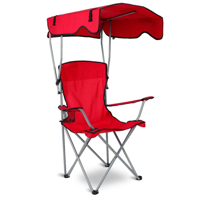 Foldable Beach Canopy Chair Sun Protection Camping Lawn Canopy Chair 330LBS Load Folding Seat - Image 25