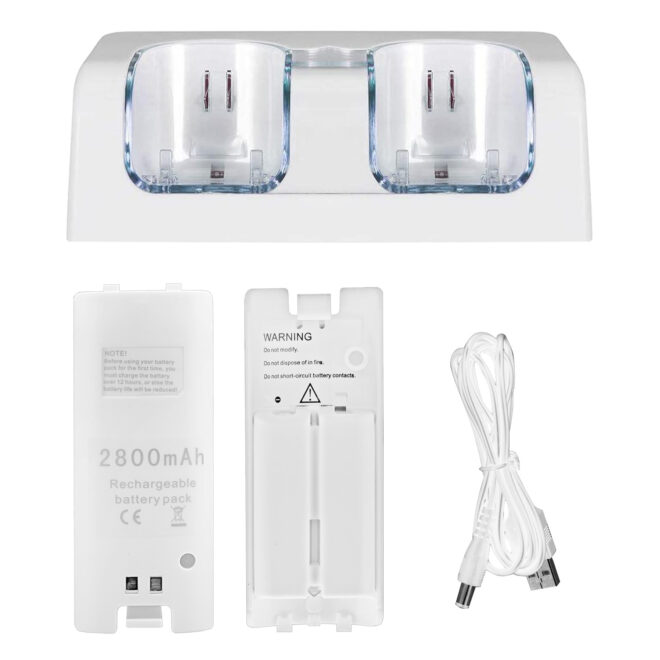 For Wii Remote Controller Charger Dual Charge Dock with Two 2800mAh Rechargeable Batteries - Image 8
