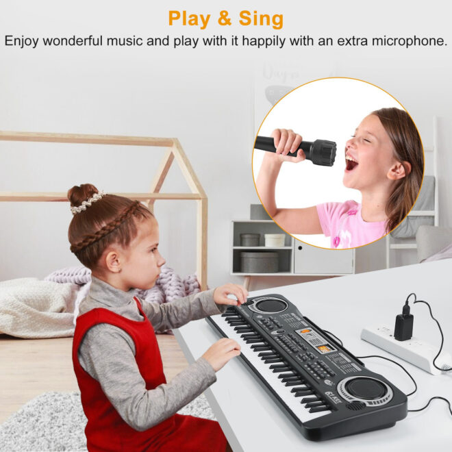 61 Keys Digital Music Electronic Keyboard Electric Piano Musical Instrument Kids Learning Keyboard - Image 6
