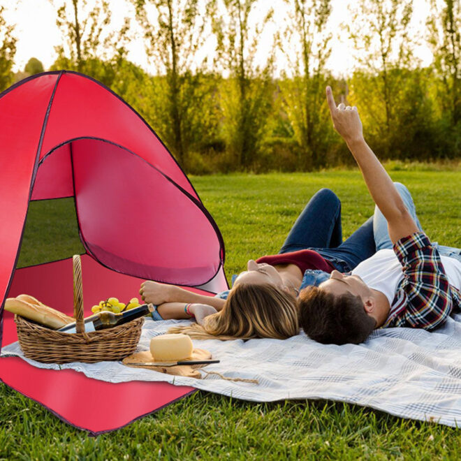 Pop Up Beach Tent Sun Shade Shelter Anti-UV Automatic Waterproof Tent Canopy for 2/3 Man w/ Net Window Storage Bag - Image 24