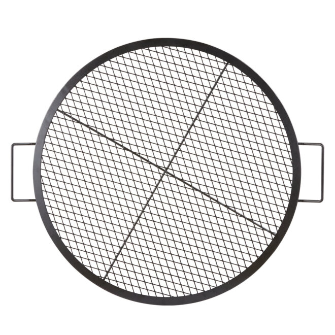 VEVOR X-Marks Fire Pit Grill Grate, Round Cooking Grate, Heavy Duty Steel Campfire BBQ Grill Grid with Handle and Support X Wire, Portable Camping Cookware for Outside Party & Gathering, 30 Inch Black - Image 9