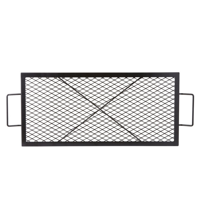 VEVOR X-Marks Fire Pit Grill Grate, Rectangle Cooking Grate, Heavy Duty Steel Campfire BBQ Grill Grid with Handle & Support X Wire, Portable Camping Cookware for Outside Party Gathering, 32 Inch Black - Image 9