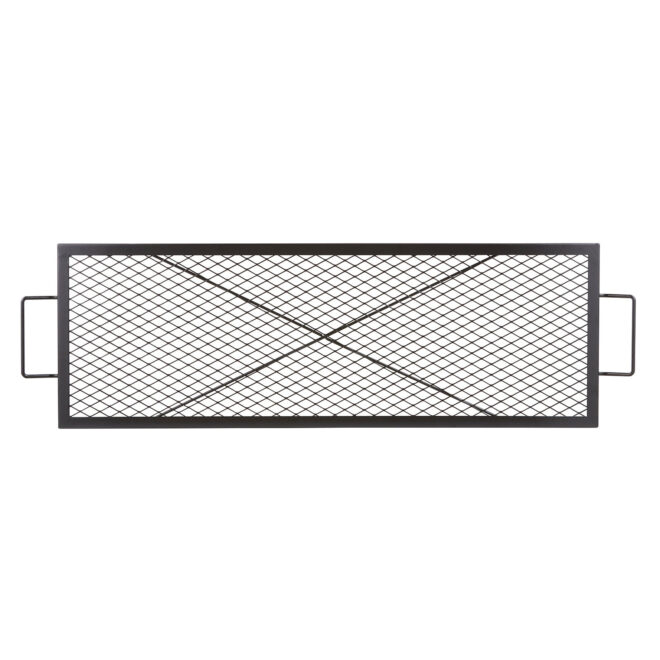 VEVOR X-Marks Fire Pit Grill Grate, Rectangle Cooking Grate, Heavy Duty Steel Campfire BBQ Grill Grid with Handle & Support X Wire, Portable Camping Cookware for Outside Party Gathering, 44 Inch Black - Image 9