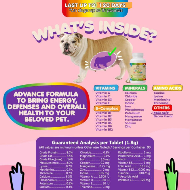 Prenatal Dog Vitamins Multivitamin for Dogs and Cats with Folic Acid Minerals and Amino Acids Ideal for Pregnant Breast Feeding and Newborn Pets Senior Dog Supplement Complete Puppy Vitamins - Image 5