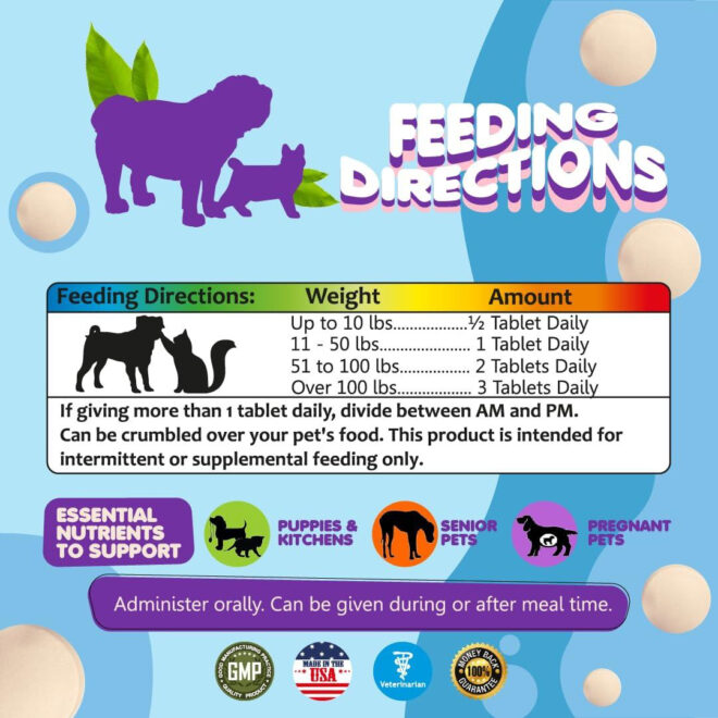 Prenatal Dog Vitamins Multivitamin for Dogs and Cats with Folic Acid Minerals and Amino Acids Ideal for Pregnant Breast Feeding and Newborn Pets Senior Dog Supplement Complete Puppy Vitamins - Image 7