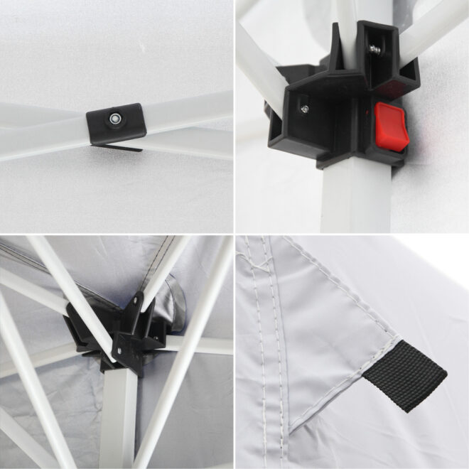 3 x 6m Four Windows Practical Waterproof Folding Tent White - Image 9