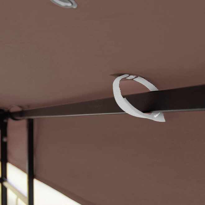 10x10 Ft Outdoor Patio Gazebo Replacement Canopy, Double Tiered Gazebo Tent Roof Top Cover Only(Frame Not Include) - Image 5