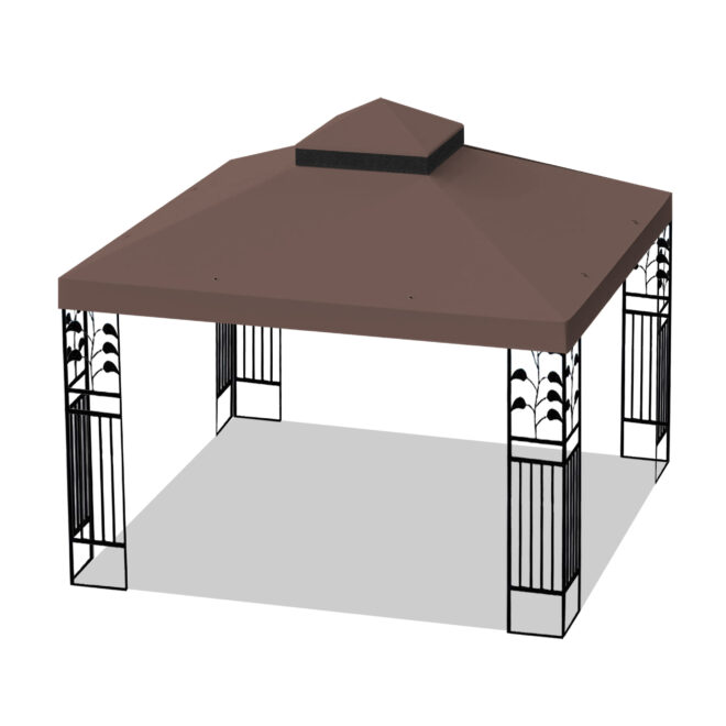 10x10 Ft Outdoor Patio Gazebo Replacement Canopy, Double Tiered Gazebo Tent Roof Top Cover Only(Frame Not Include) - Image 7
