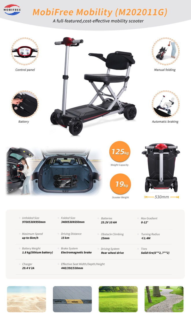 M2020-Foldable travel mobility scooter