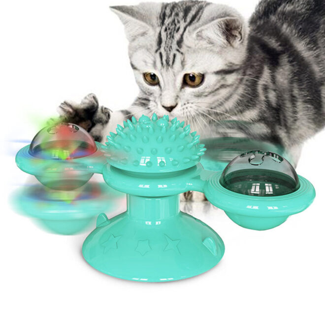 Pet Life 'Windmill' Rotating Suction Cup Spinning Cat Toy - Image 2
