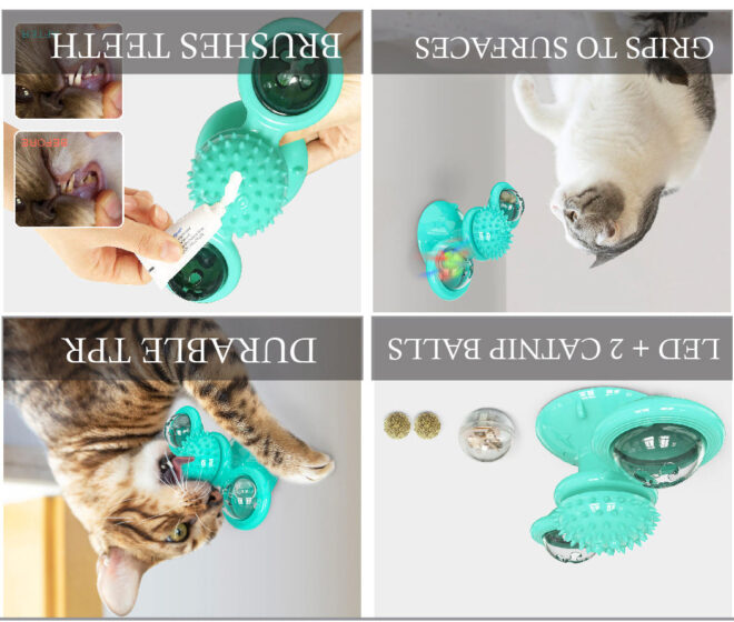 Pet Life 'Windmill' Rotating Suction Cup Spinning Cat Toy - Image 15