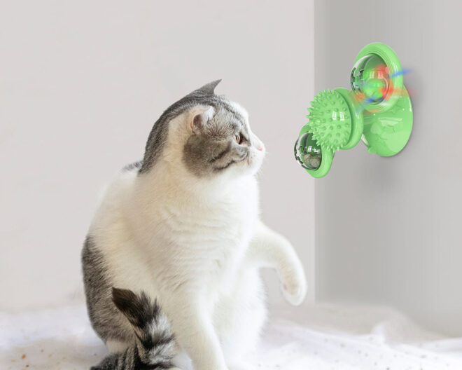 Pet Life 'Windmill' Rotating Suction Cup Spinning Cat Toy - Image 17