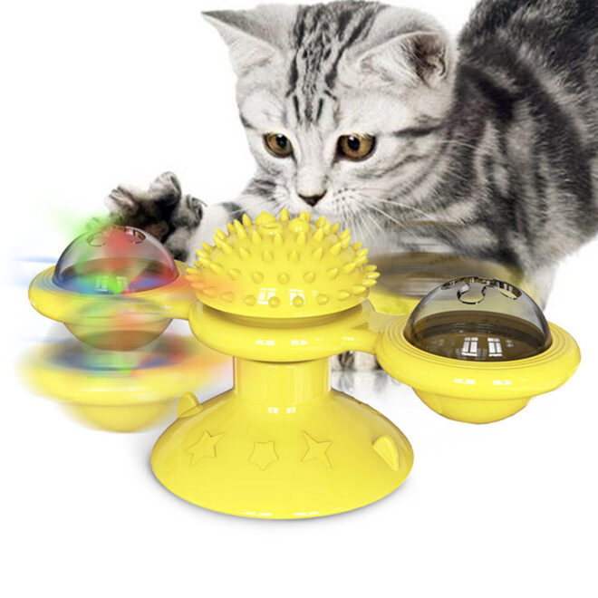 Pet Life 'Windmill' Rotating Suction Cup Spinning Cat Toy - Image 8