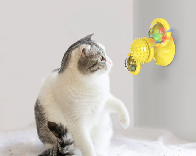 Pet Life 'Windmill' Rotating Suction Cup Spinning Cat Toy - Image 12