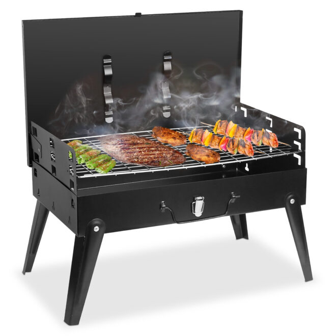 16.7x10x17.7in Portable Charcoal Grill Foldable BBQ Suitcase Grill Shelf For Outdoor Camping Picnics Garden Grilling - Image 11