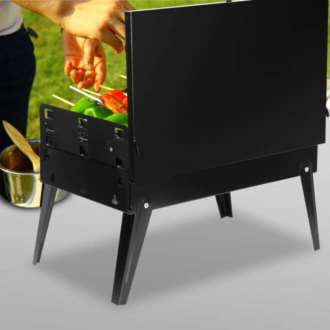16.7x10x17.7in Portable Charcoal Grill Foldable BBQ Suitcase Grill Shelf For Outdoor Camping Picnics Garden Grilling - Image 8
