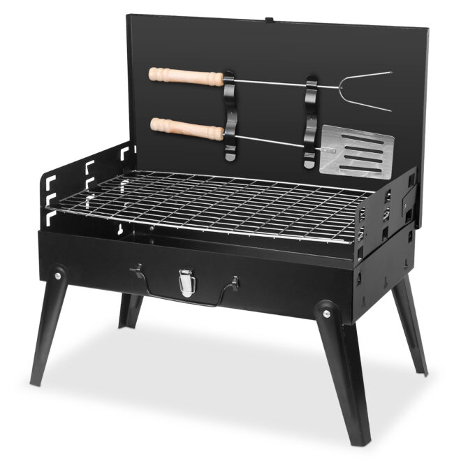 16.7x10x17.7in Portable Charcoal Grill Foldable BBQ Suitcase Grill Shelf For Outdoor Camping Picnics Garden Grilling - Image 10