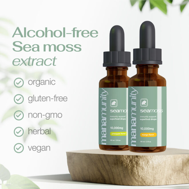 Sea Moss Liquid Drops 10,000 mg Organic Irish Sea Moss Gel with 350 mg Burdock Root Supplement & 20,000 mg Spirulina Immune Support, Joint & Thyroid Support - Vegan - Image 3