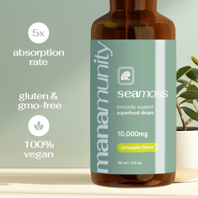 Sea Moss Liquid Drops 10,000 mg Organic Irish Sea Moss Gel with 350 mg Burdock Root Supplement & 20,000 mg Spirulina Immune Support, Joint & Thyroid Support - Vegan - Image 6