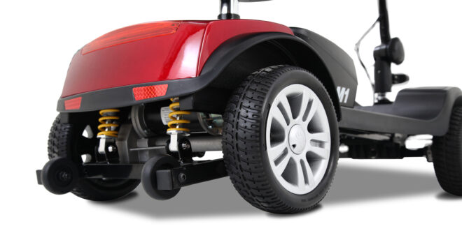 Four wheels Compact Travel Mobility Scooter with 300W Motor for Adult-300lbs, RED - Image 18