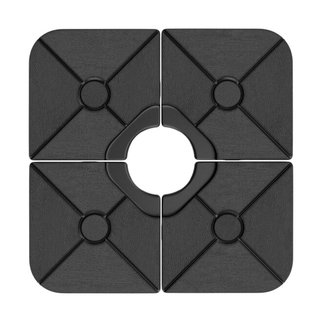4-Piece 200lb Umbrella Base Outdoor Umbrella Stand Easy-Fill Square Shaped Cantilever Offset Filled with Water or Sand for Garden, Backyard and Poolside - Image 7