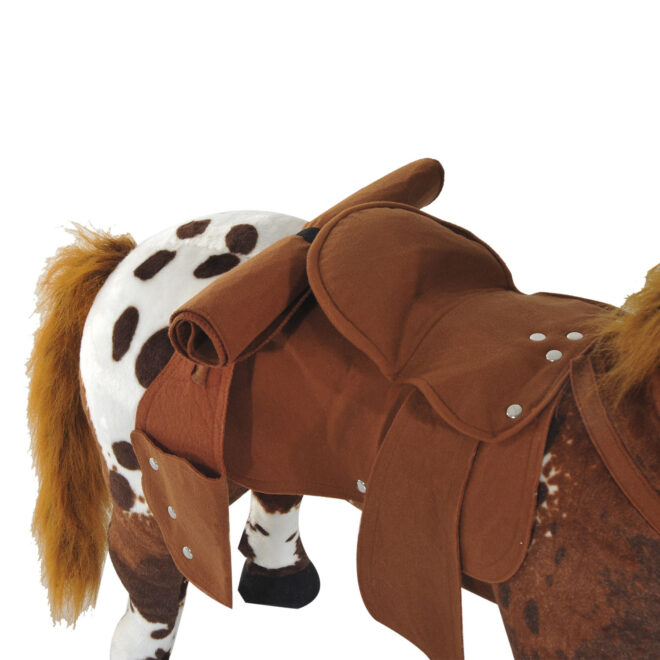 Qaba Sound-Making Ride On Horse for Toddlers 3-5, with Neighing and Galloping Sound, Stuffed Animal Horse Toy for Kids with Padding, Soft Feel, Brown - Image 4