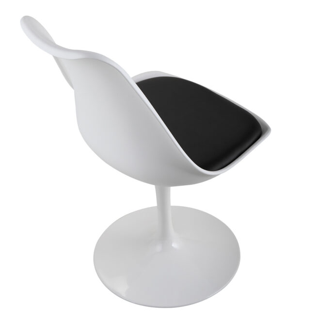 Swivel Tulip Side Chair for Kitchen and Dining Room Bar with Cushioned Seat and Curved Backrest, XH - Image 5