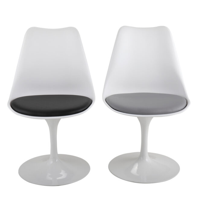 Swivel Tulip Side Chair for Kitchen and Dining Room Bar with Cushioned Seat and Curved Backrest, XH - Image 6