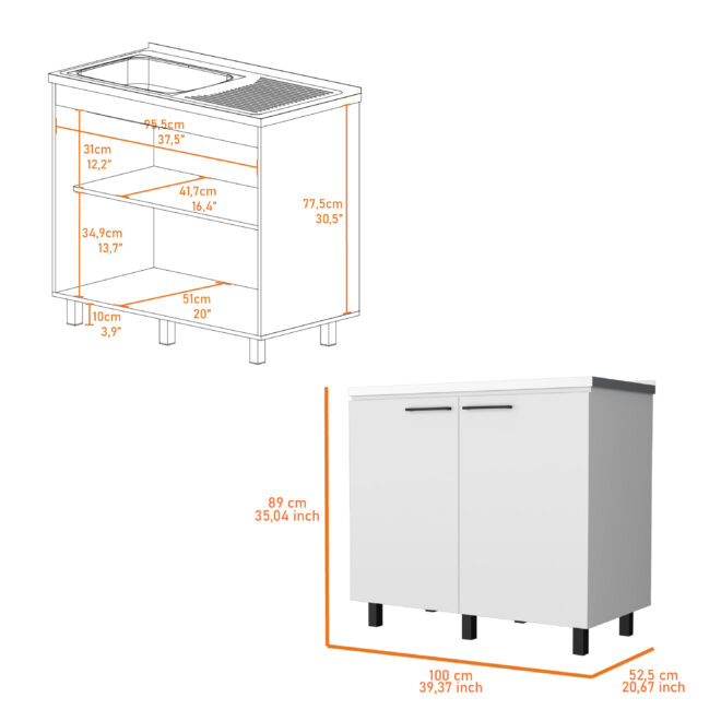 White 2 Utility Sink and Cabinet - Image 6