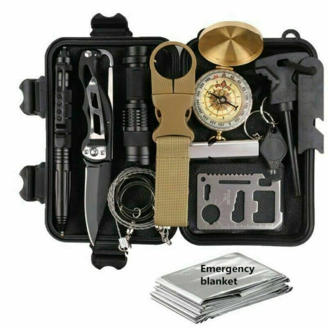 14 in 1 Outdoor Emergency Survival Gear Kit Camping Tactical Tools SOS EDC Case - Image 2
