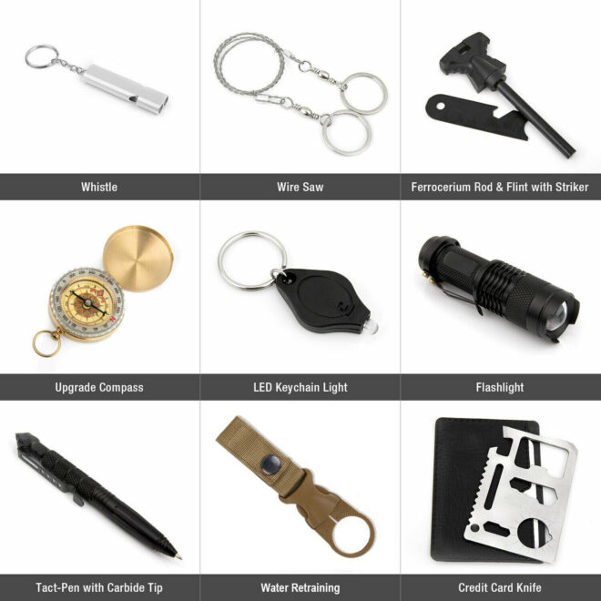 14 in 1 Outdoor Emergency Survival Gear Kit Camping Tactical Tools SOS EDC Case - Image 4