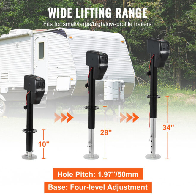 VEVOR Electric Trailer Jack, Power Tongue Jack Weight Capacity 4000 lbs, 9.84"-33.85" Electric Tongue Jack with Waterproof Cover for Lifting RV Trailer, Horse Trailer, Utility Trailer, Yacht Trailer - Image 4