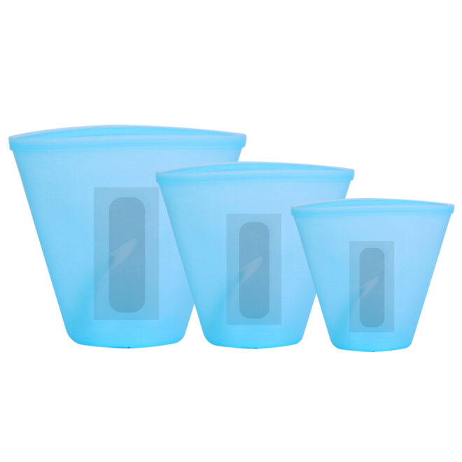 3Pcs Silicone Food Storage Bags Reusable Leakproof Food Container Set with 3 Seals Microwave Dishwasher Safe Environment Friendly 8.5Oz/17Oz/25.4Oz - Image 7