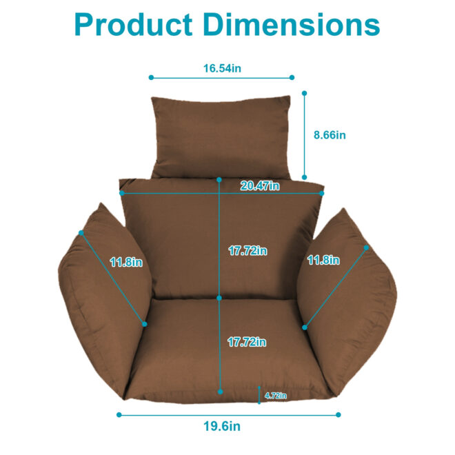 Egg Chair Cushion Hanging Basket Seat Cushion Thicken Soft Egg Swing Chair Pad Hanging Egg Chair Cushion with Headrest - Image 2