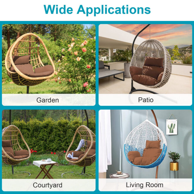 Egg Chair Cushion Hanging Basket Seat Cushion Thicken Soft Egg Swing Chair Pad Hanging Egg Chair Cushion with Headrest - Image 6