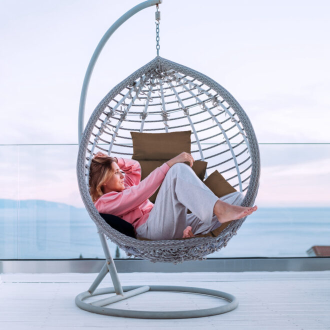 Egg Chair Cushion Hanging Basket Seat Cushion Thicken Soft Egg Swing Chair Pad Hanging Egg Chair Cushion with Headrest - Image 9