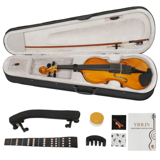 [Do Not Sell on Amazon]Full Size 4/4 Violin Set for Adults Beginners Students with Hard Case,Violin Bow,Shoulder Rest,Rosin,Extra Strings and Sordine - Image 13