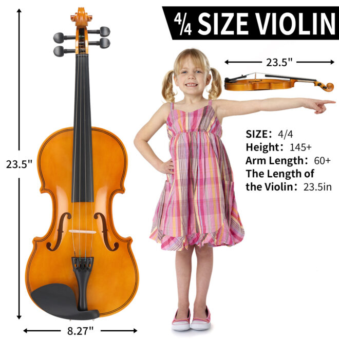 [Do Not Sell on Amazon]Full Size 4/4 Violin Set for Adults Beginners Students with Hard Case,Violin Bow,Shoulder Rest,Rosin,Extra Strings and Sordine - Image 15