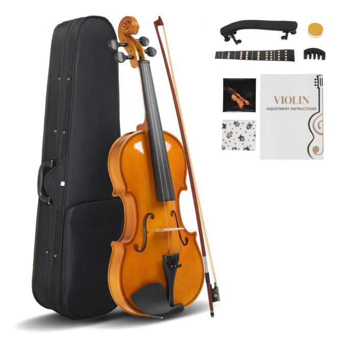 [Do Not Sell on Amazon]Full Size 4/4 Violin Set for Adults Beginners Students with Hard Case,Violin Bow,Shoulder Rest,Rosin,Extra Strings and Sordine - Image 16