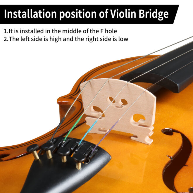 [Do Not Sell on Amazon]Full Size 4/4 Violin Set for Adults Beginners Students with Hard Case,Violin Bow,Shoulder Rest,Rosin,Extra Strings and Sordine - Image 19