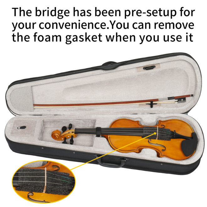 [Do Not Sell on Amazon]Full Size 4/4 Violin Set for Adults Beginners Students with Hard Case,Violin Bow,Shoulder Rest,Rosin,Extra Strings and Sordine - Image 4