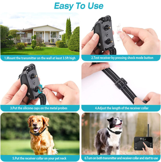 2 In 1 Wireless Electric Dog Fence Waterproof Pet Shock Boundary Containment System Electric Training Collar for Small Medium Large Dogs - Image 5