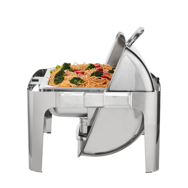 VEVOR Rectangle Roll Top Chafing Dish with 9Qt Pan Visual Glass Lid Fuel Holder - Image 7