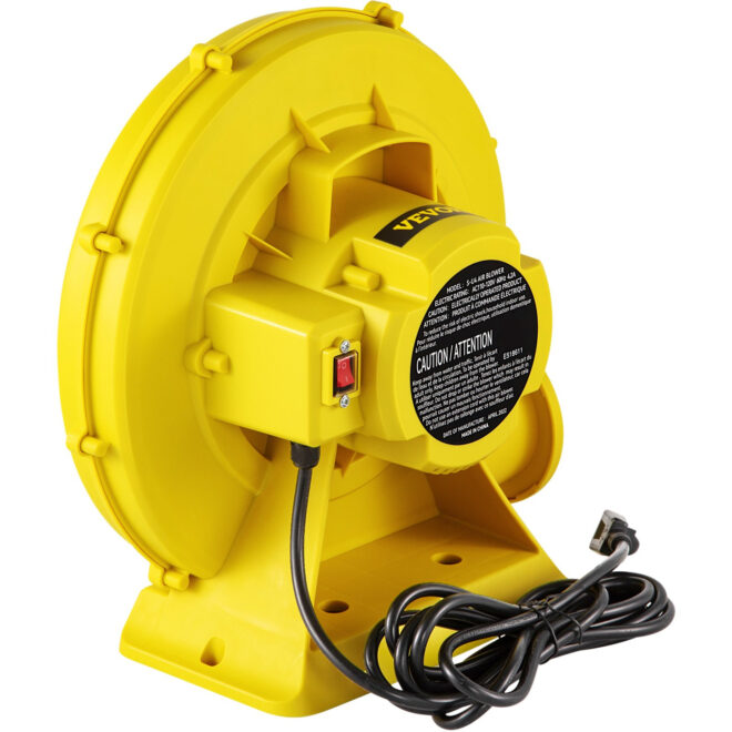 VEVOR Air Blower, 450W 0.6HP Inflatable Blower, Portable and Powerful Bounce House Blower, 1750Pa Commercial Air Blower Pump Fan, Used for Inflatable Bouncy Castle and Jump Slides, Yellow - Image 11