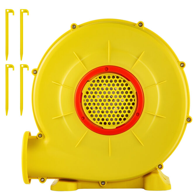 VEVOR Air Blower, 450W 0.6HP Inflatable Blower, Portable and Powerful Bounce House Blower, 1750Pa Commercial Air Blower Pump Fan, Used for Inflatable Bouncy Castle and Jump Slides, Yellow - Image 9