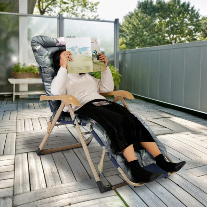 67x22in Chaise Lounger Cushion Recliner Rocking Chair Sofa Mat Deck Chair Cushion - Image 6