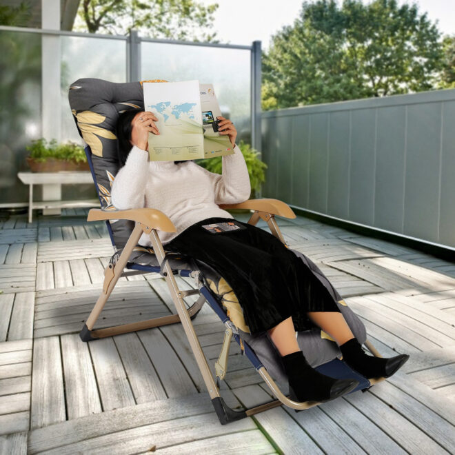 67x22in Chaise Lounger Cushion Recliner Rocking Chair Sofa Mat Deck Chair Cushion - Image 24